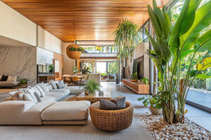 Luxury Biophilic Living Room Interior Design
