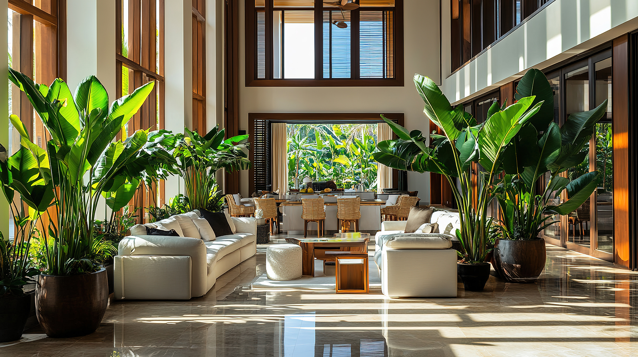 Elegant Nature-Inspired Living Room with Luxury Style