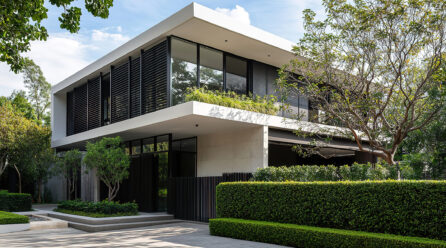 Modern Home Design with Vertical Louvers