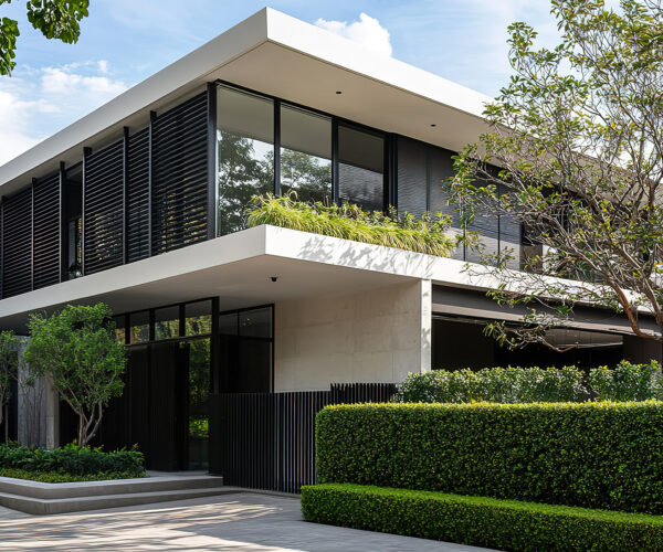 Modern Home Design with Vertical Louvers
