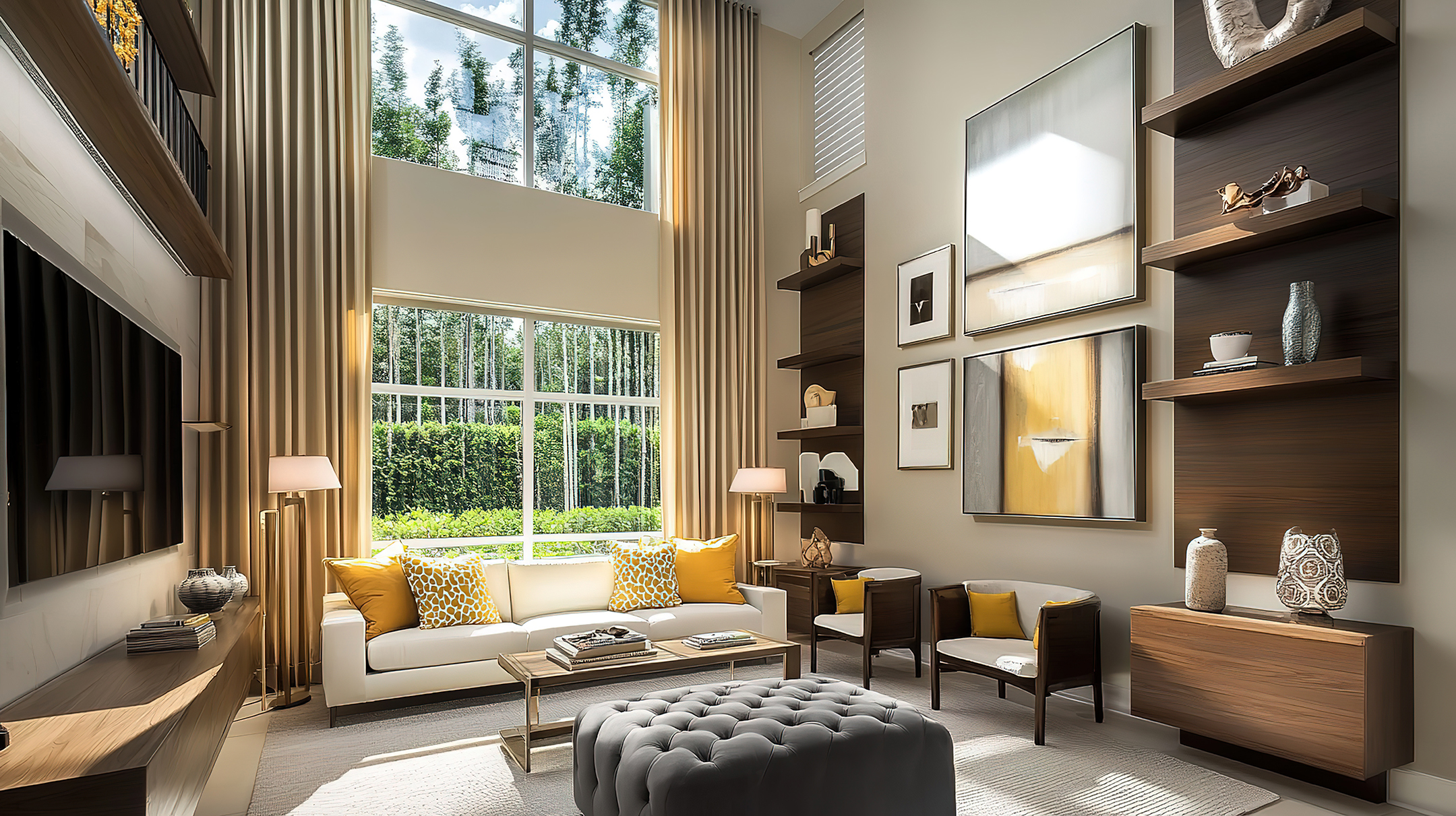 livingroom-interior-of-contemporary-house-design-with-trimmed-hedge-garden