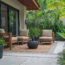 Modern Side Terrace Design with Lush Garden Relaxation