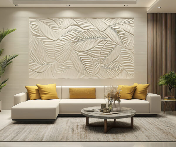 Artistic 3D Wall Panel of Modern Living Room